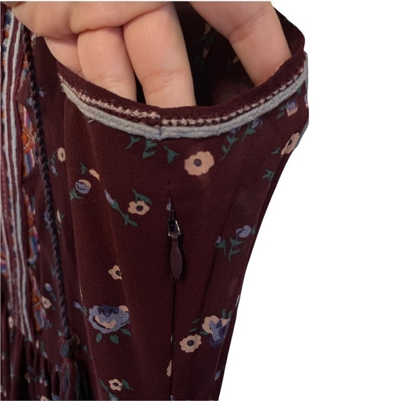 Ulla Johnson Silk Leena Floral Embroidered Burgundy Midi Dress 4 - Picture 8 of 15